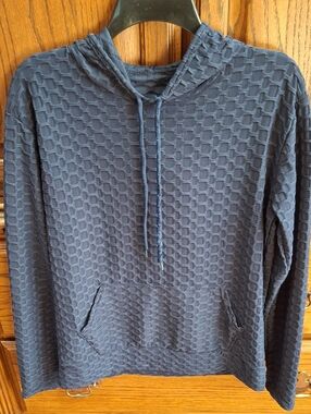 Womens Helix Navy Textured Waffle Hoodie with matching pants